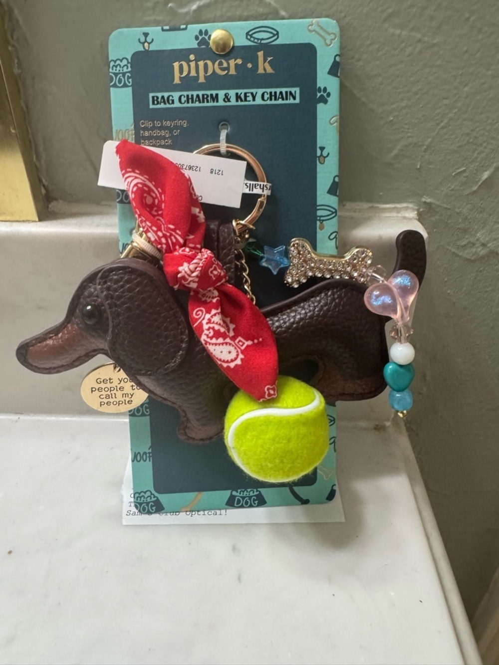 Piper K Dachshund Bag Charm & Key Chain